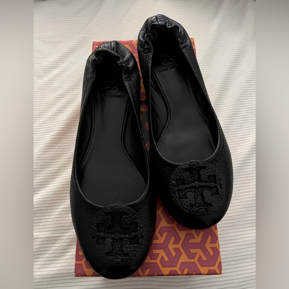 Tory Burch Tumbled Leather Reva Flats